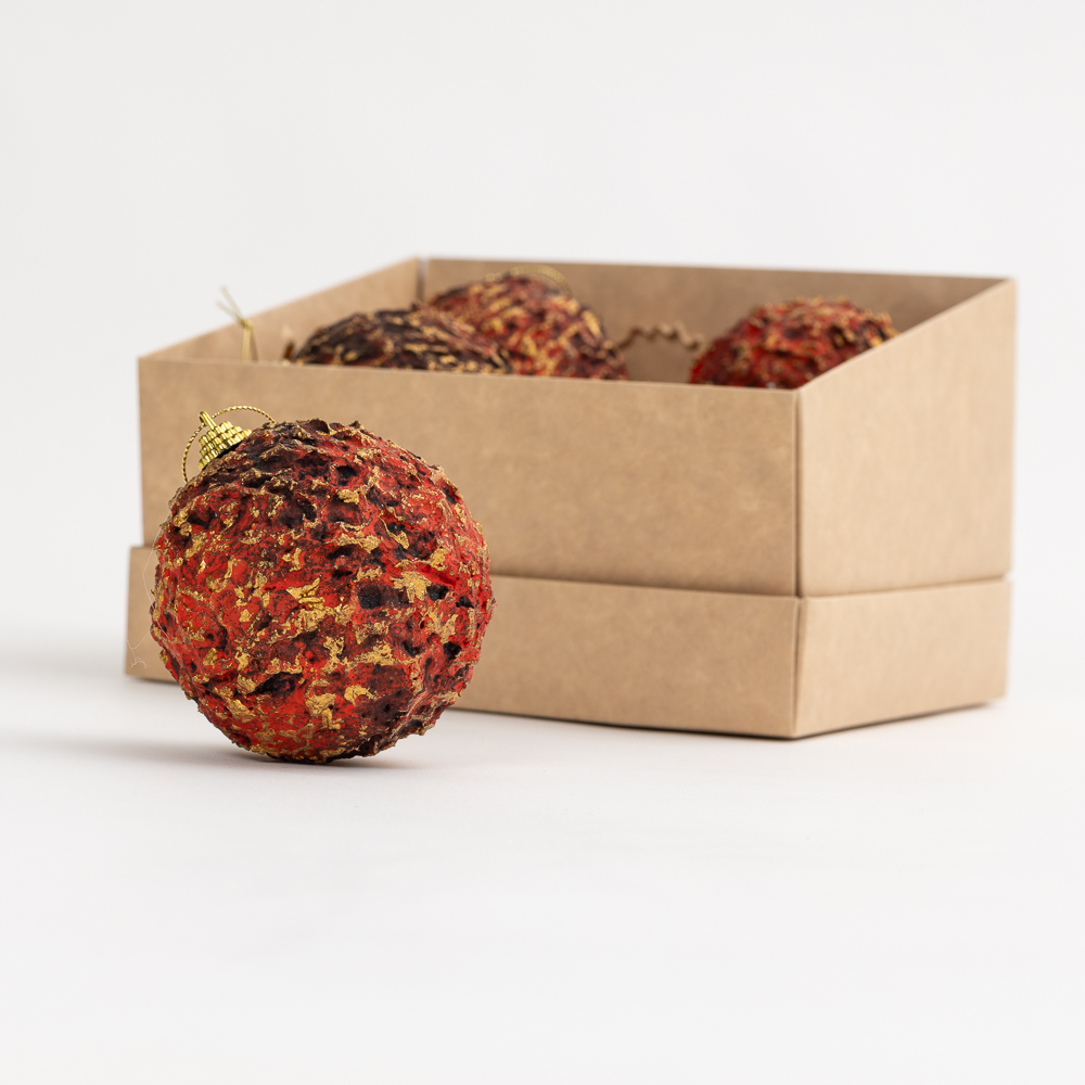 Kalėdų eglutės žaisliukai „Rojo oscuro“ (8 cm) - 2 vnt.