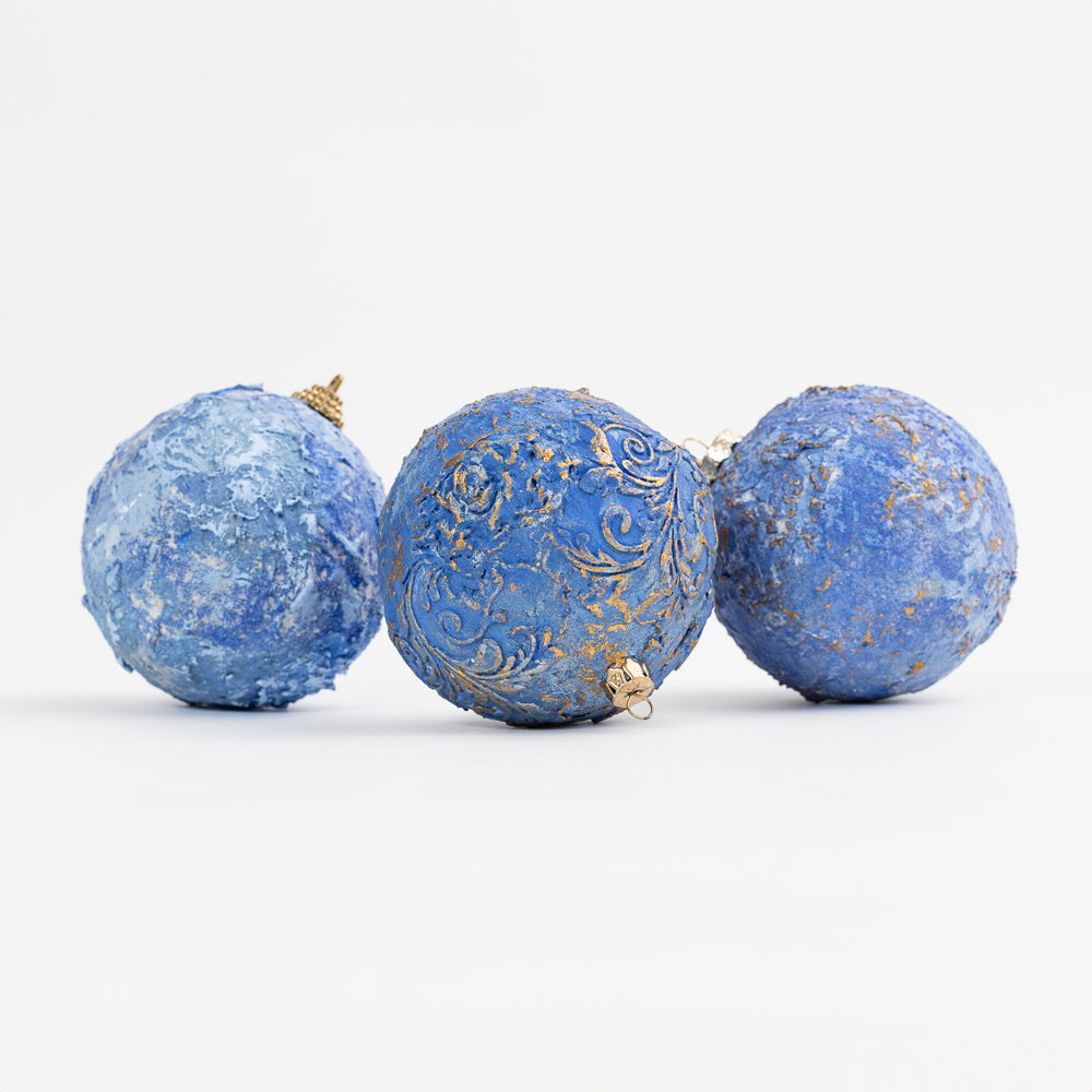 Kalėdų eglutės žaisliukai „Claro azul“ (8 cm) - 3 vnt.