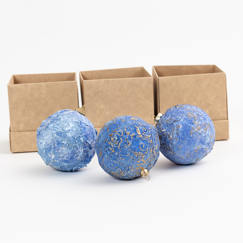 Kalėdų eglutės žaisliukai „Claro azul“ (8 cm) - 3 vnt.