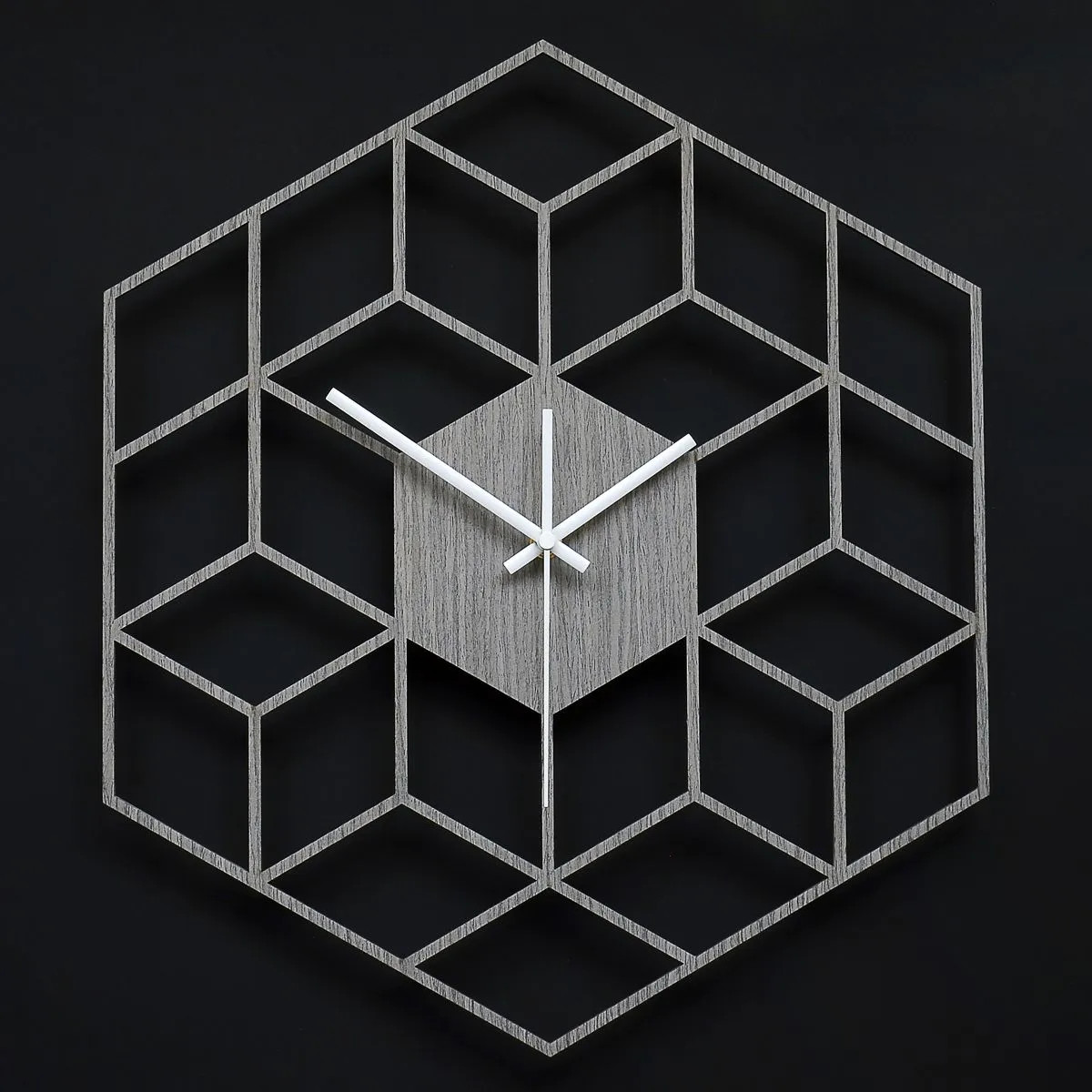 Sieninis ąžuolo faneruotės laikrodis CUBIC GREY