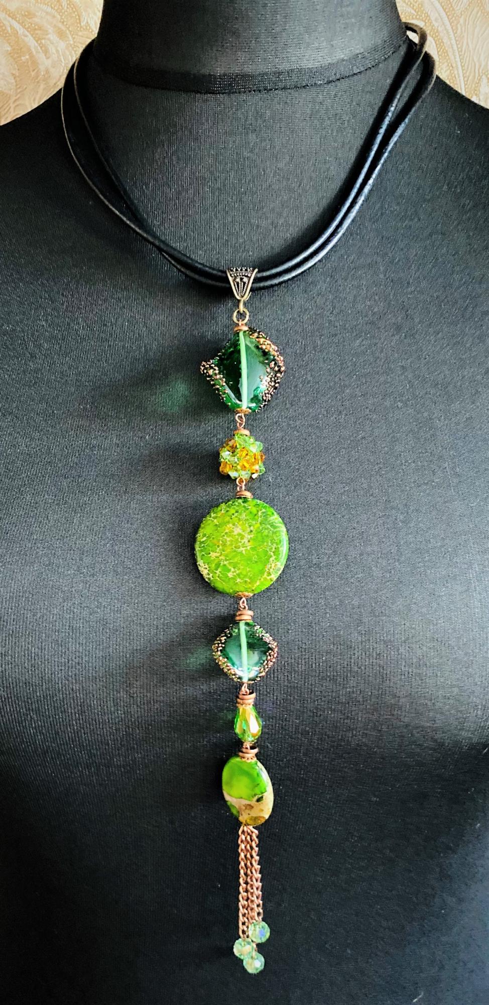 Jaspio akmens vėrinys GP-1059