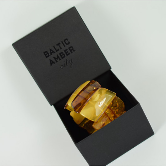 Plati įvairiaspalvė gintarinė apyrankė - AB0092