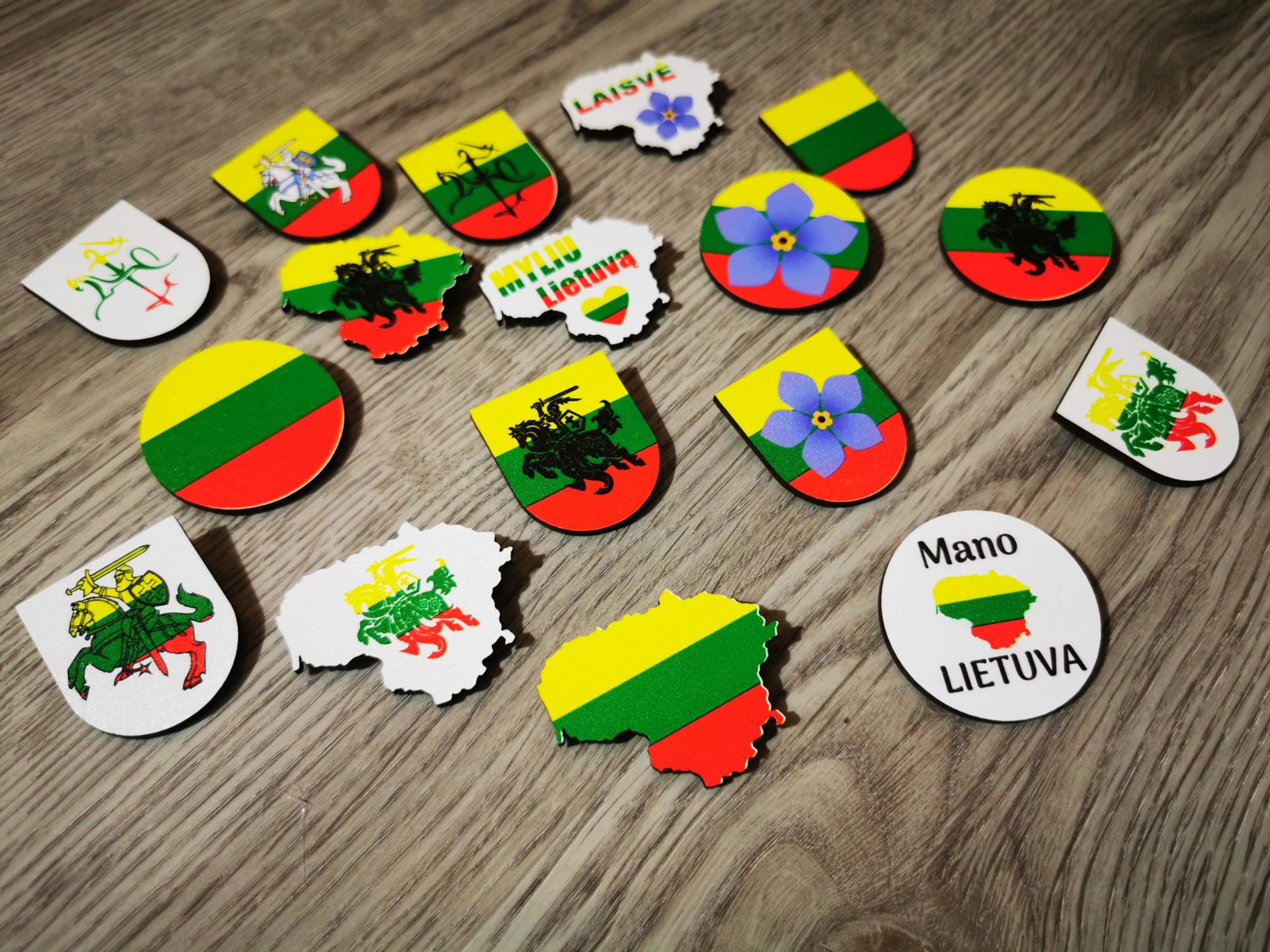 5 vnt. Įsegamų ženkliukų „Lietuva 17”