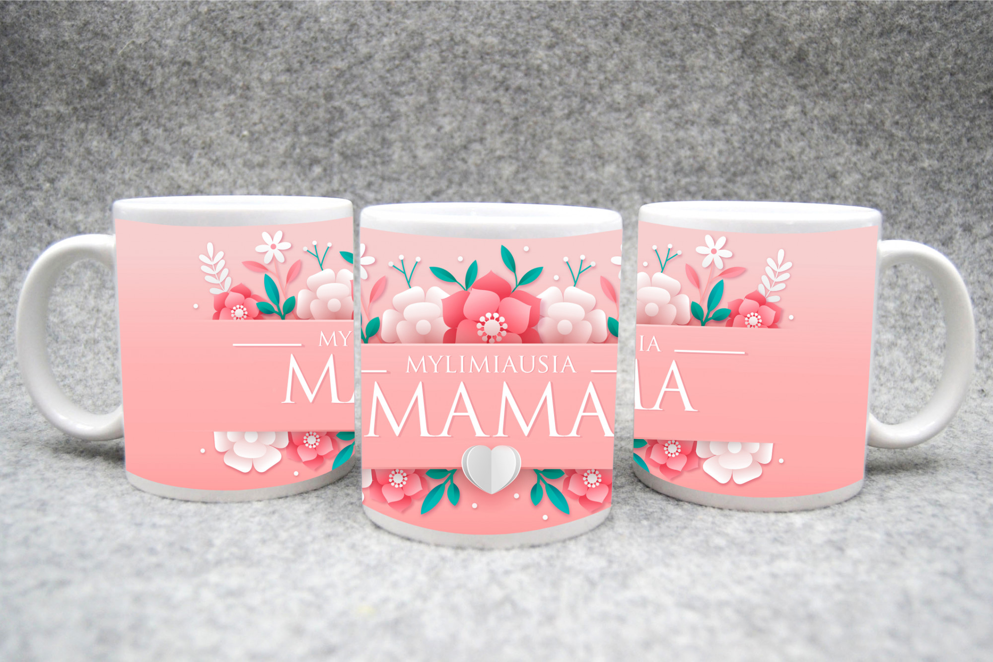 Spalvotas puodelis „Mylimiausia mama”