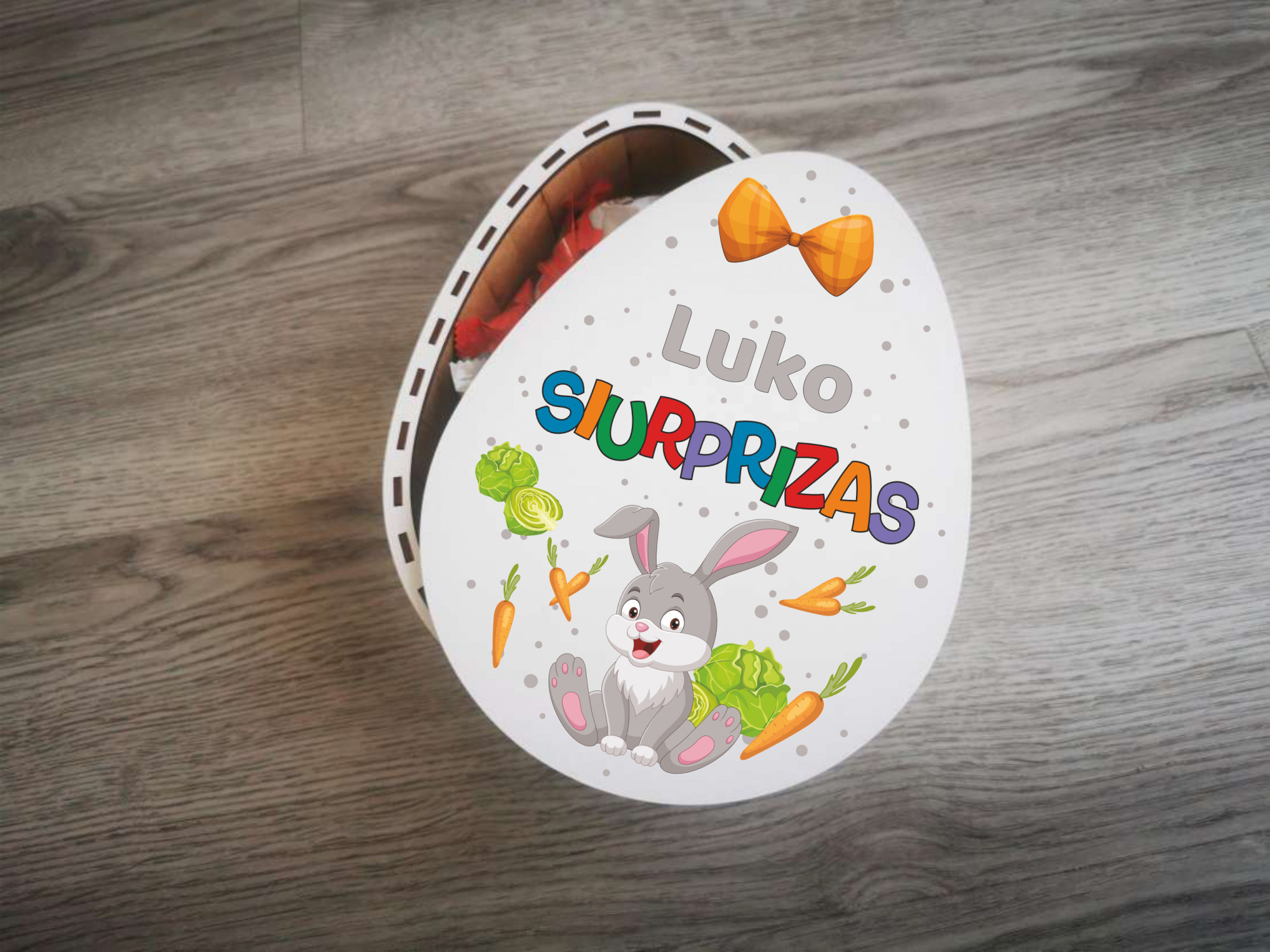 Vardinė Dėžutė „Siurprizas su zuikučiu”