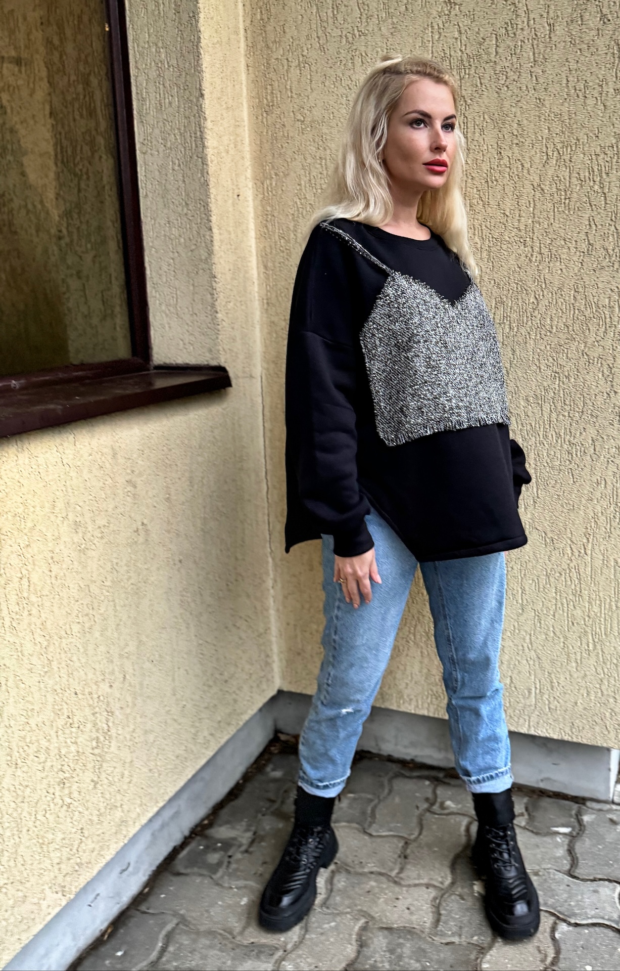 Džemperis „CropTop“ Black