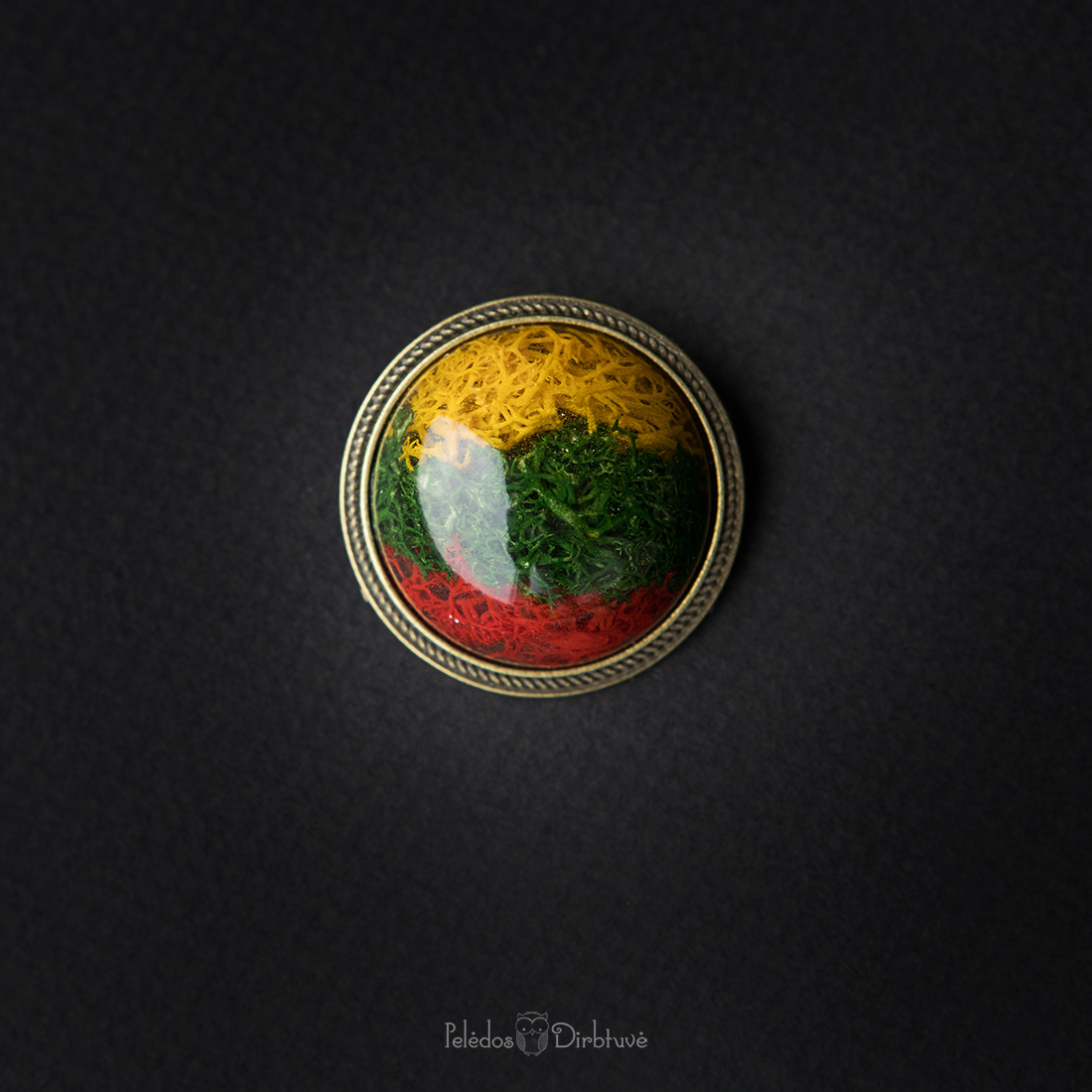 Sagė „Mūsų Trispalvė“ (37mm) (Žalvario spalvos rėmelis)