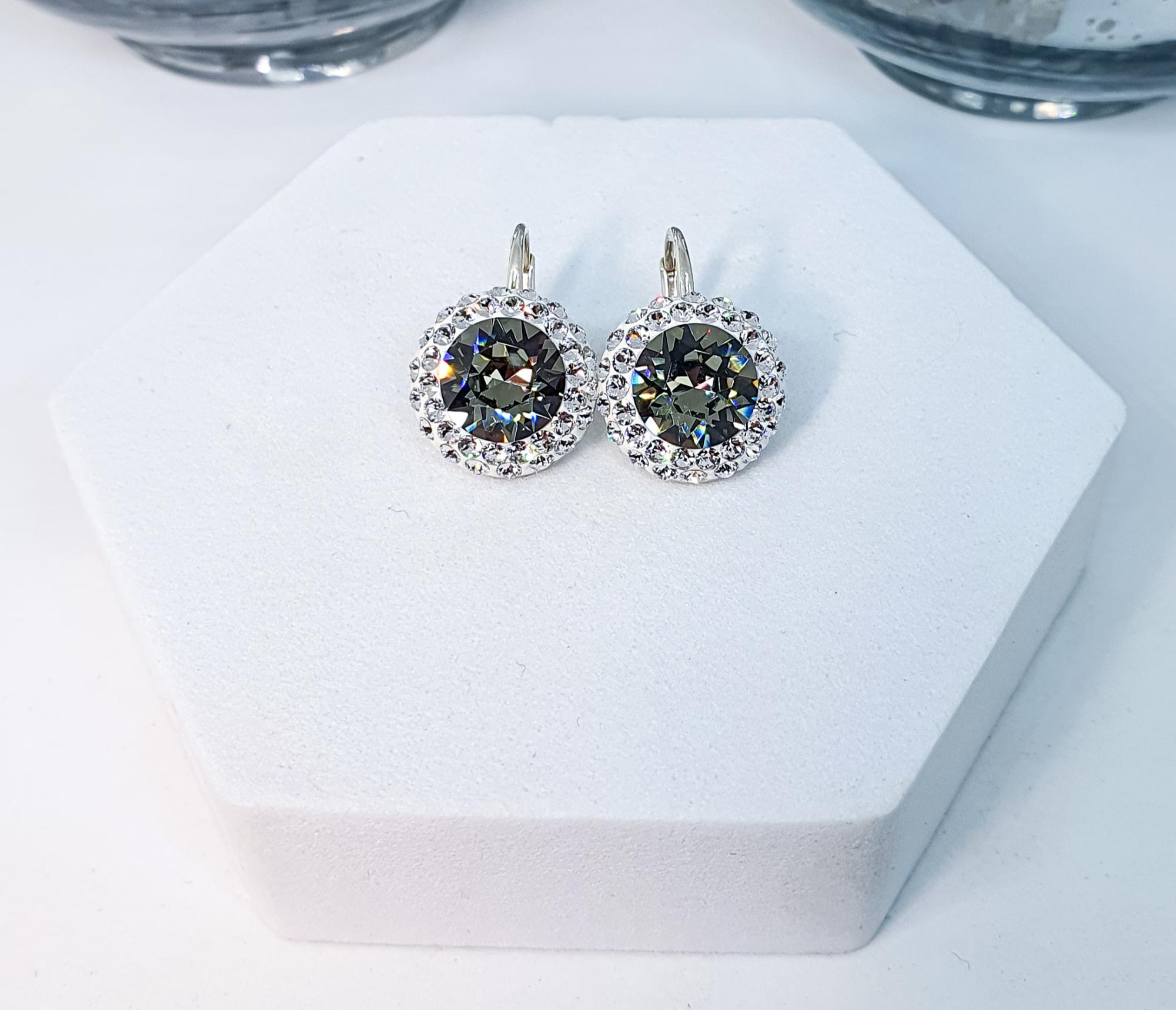 Sidabriniai auskarai „Crystal Mix“
