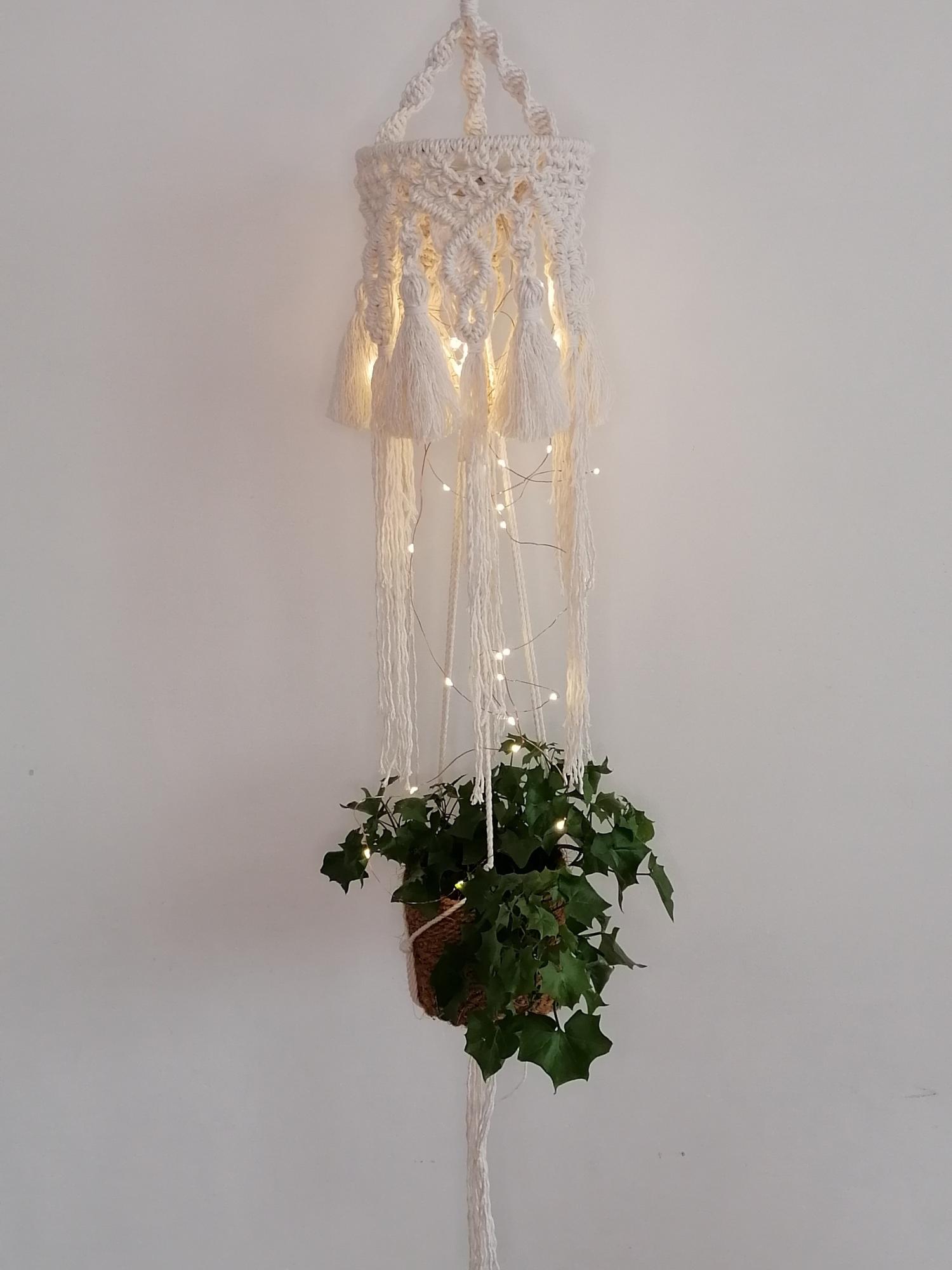 Macrame žibintas - Gėlių vazos laikiklis