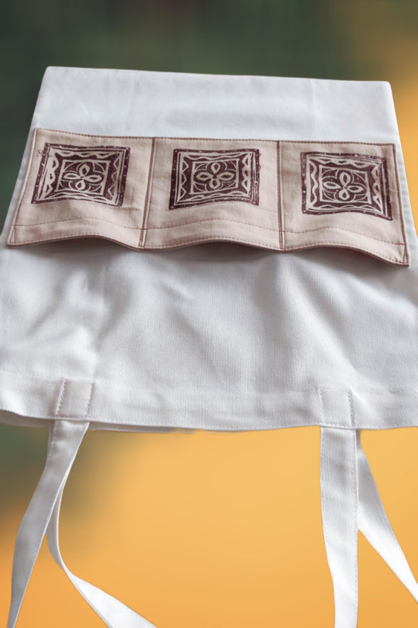 Medvilninis Krepšys Su Kišenėmis/Dekoruotas Rankų Darbo Ornamentine Tapyba Ant Tekstilės/Pirkinių Krepšys/Medžiaginė Tašė/Tote Bag/Maišelis/Shoper