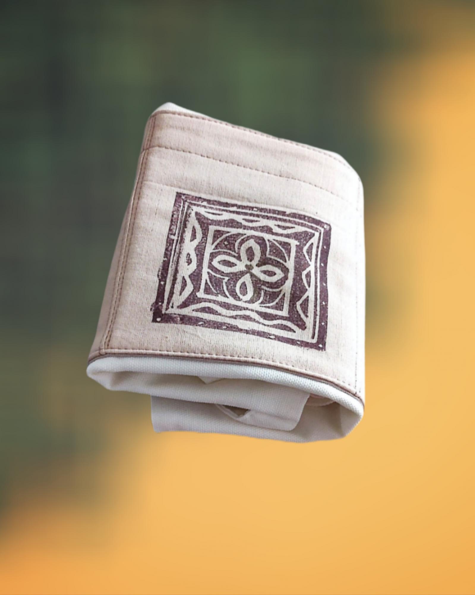 Medvilninis Krepšys Su Kišenėmis/Dekoruotas Rankų Darbo Ornamentine Tapyba Ant Tekstilės/Pirkinių Krepšys/Medžiaginė Tašė/Tote Bag/Maišelis/Shoper