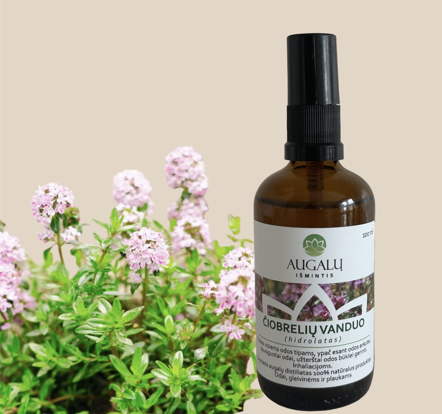 Čiobrelių hidrolatas 100ml