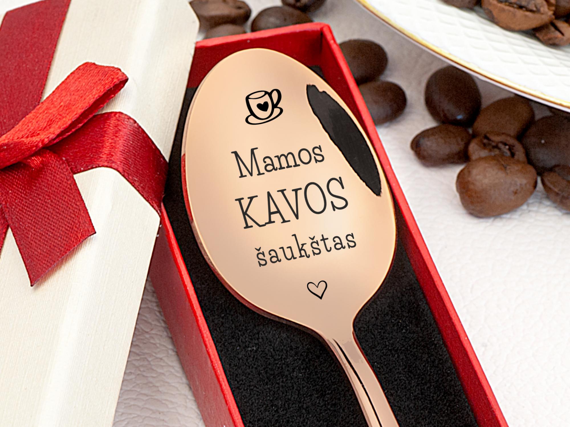 Mamos šaukštas dovanų dėžutėje