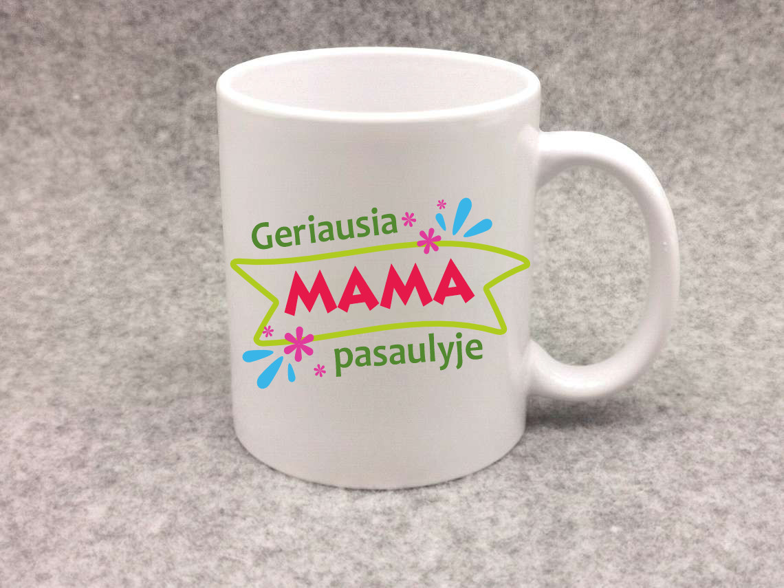 Spalvotas puodelis „Geriausia mama pasaulyje”