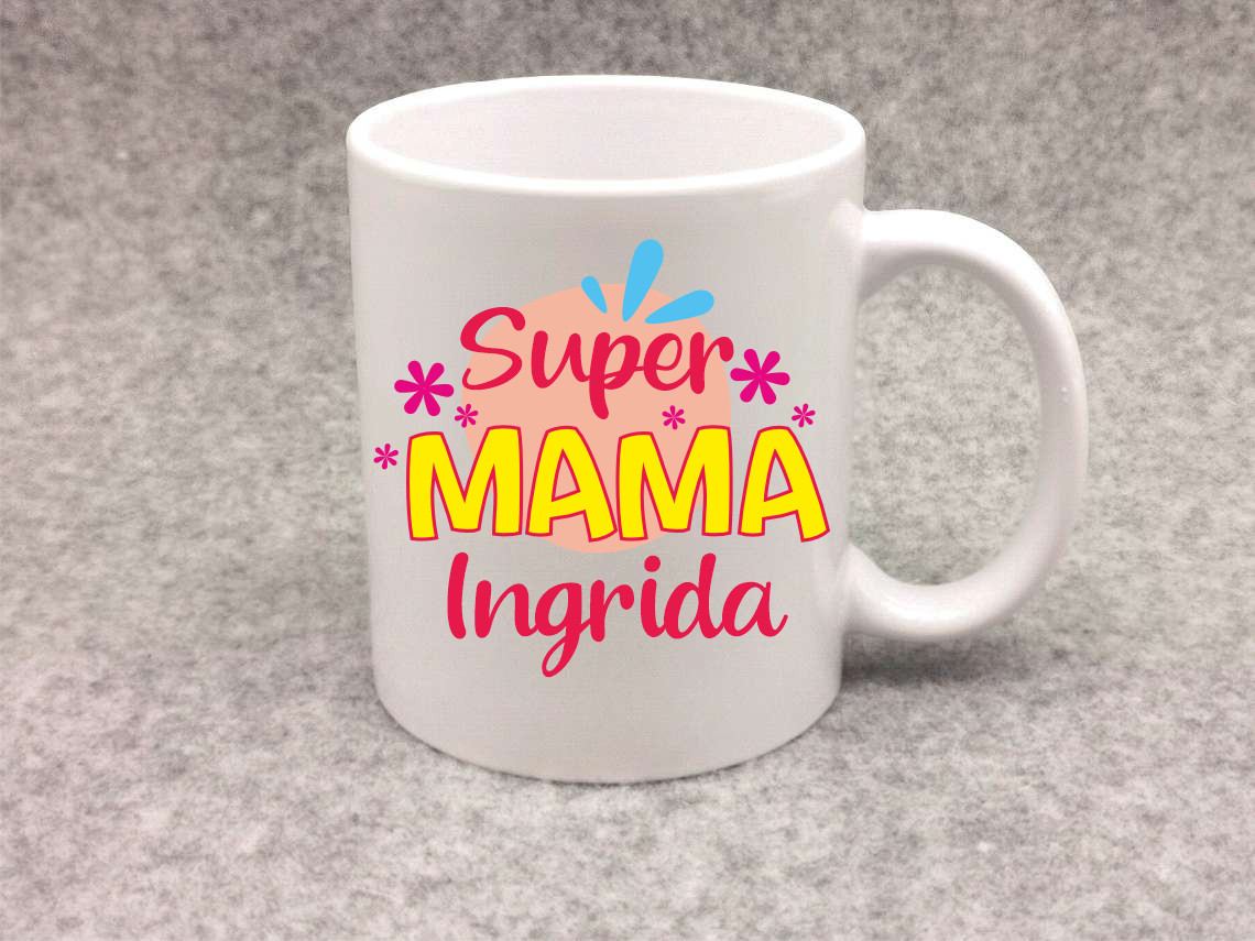 Spalvotas puodelis „Super mama”