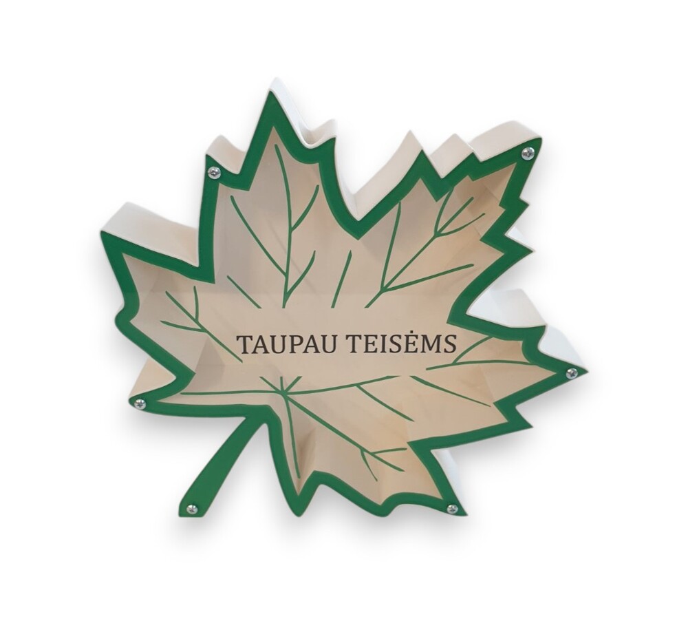 3D Taupyklė klevo lapas „Taupau teisėms“