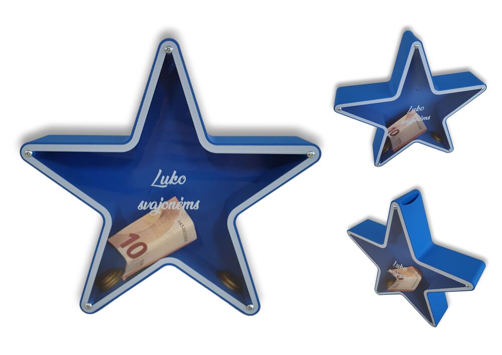 3D Taupyklė Žvaigždė „Luko svajonėms“ (Su jūsų pasirinktu vardu)