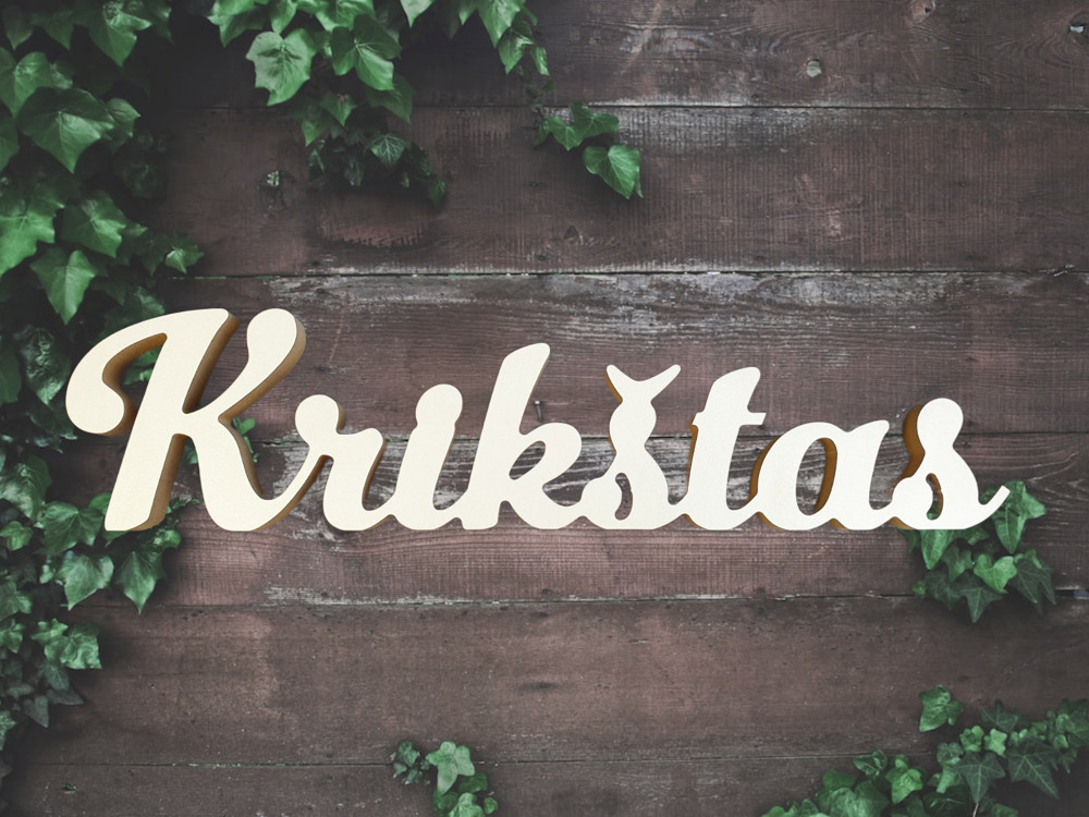 Pastatomas žodis „Krikštas“