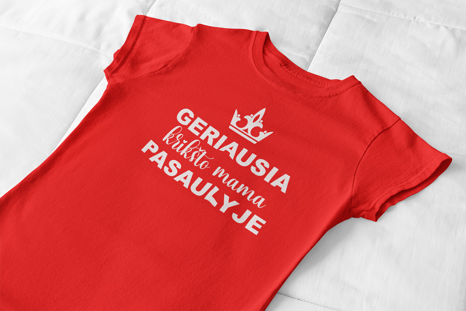 Moteriški marškinėliai „Geriausia krikšto mama pasaulyje“