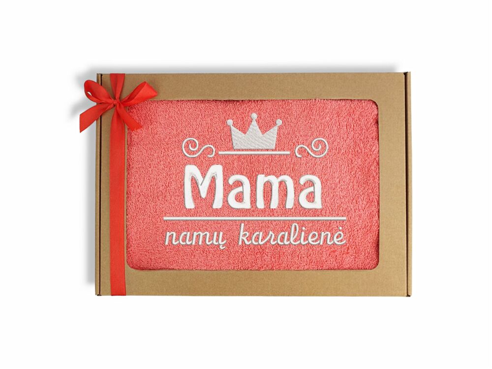 Siuvinėtas rankšluostis „Mama - namų karalienė“