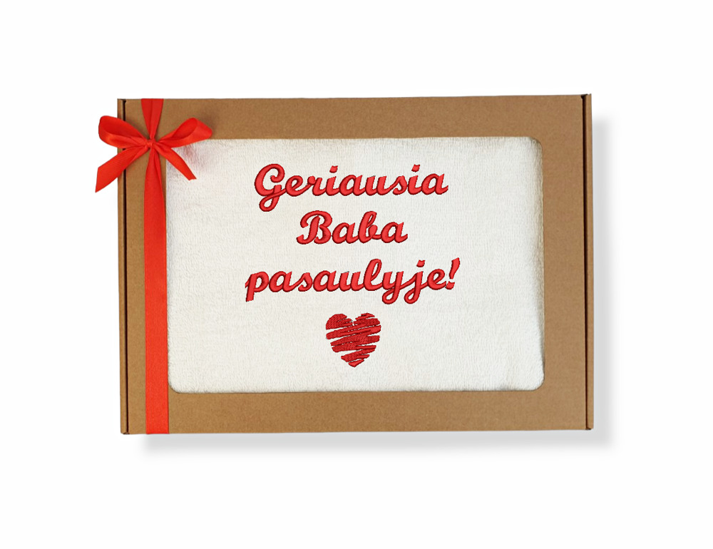 Siuvinėtas rankšluostis „Geriausia Baba pasaulyje“
