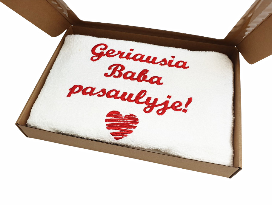 Siuvinėtas rankšluostis „Geriausia Baba pasaulyje“