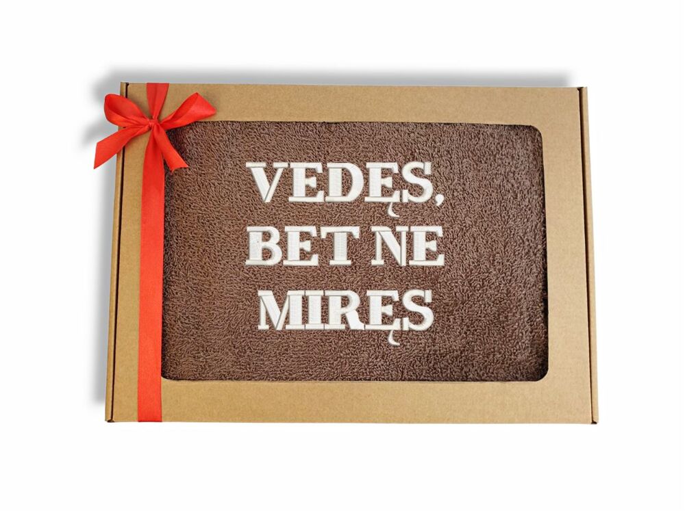 Siuvinėtas rankšluostis „Vedęs, bet nemiręs“