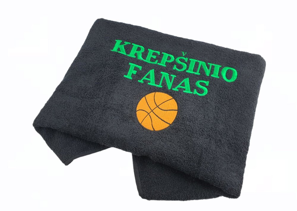 Siuvinėtas rankšluostis „Krepšinio fanas“