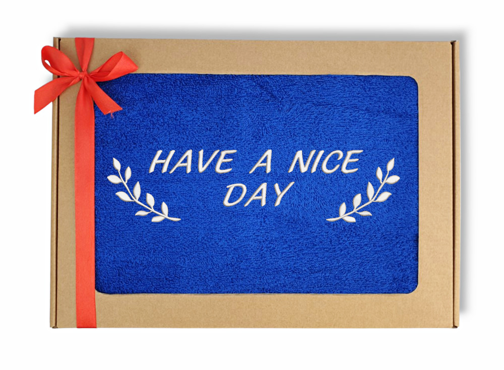 Siuvinėtas rankšluostis „Have a nice day“