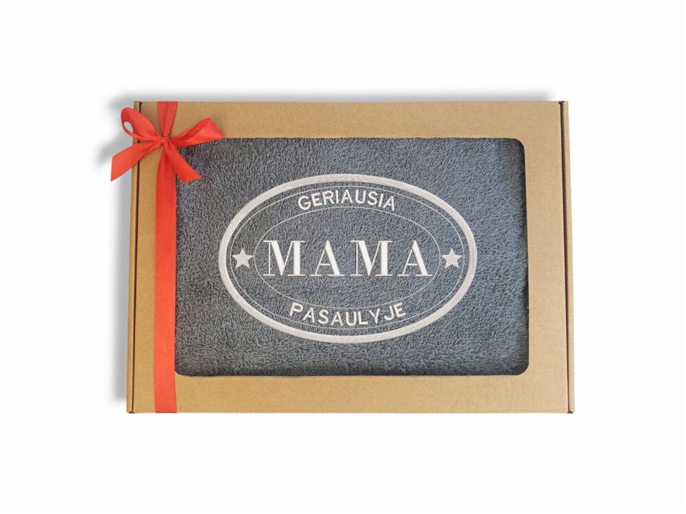Siuvinėtas rankšluostis „Geriausia Mama pasaulyje“