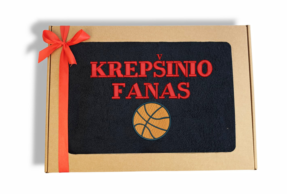 Siuvinėtas rankšluostis „Krepšinio fanas“