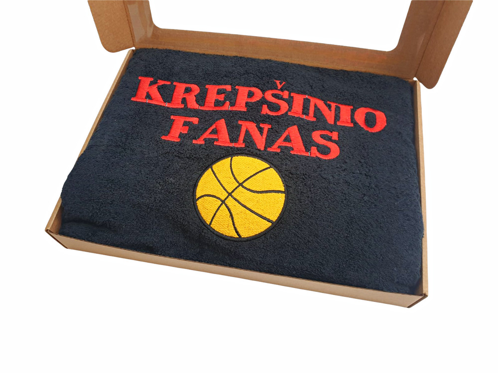 Siuvinėtas rankšluostis „Krepšinio fanas“