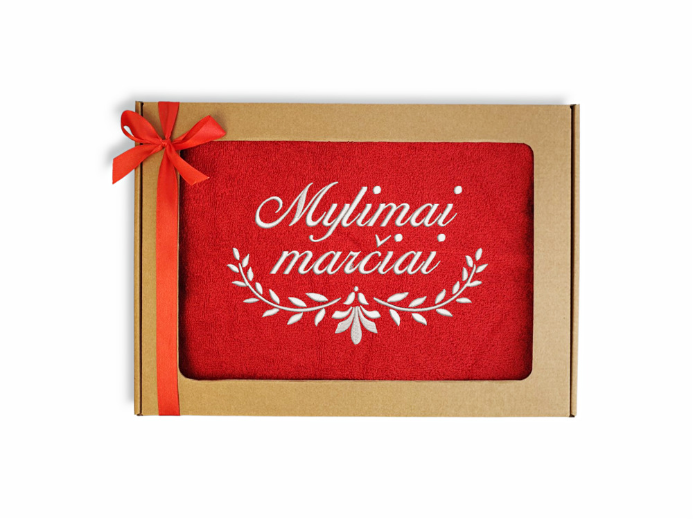 Siuvinėtas rankšluostis „Mylimai marčiai“
