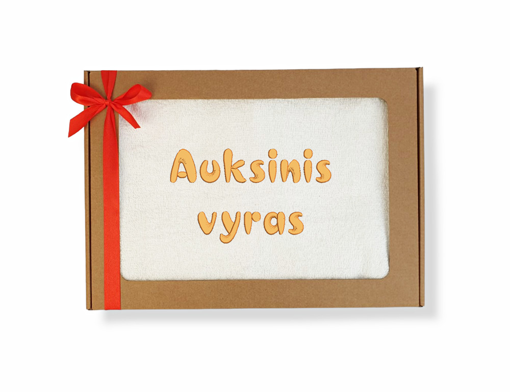 Siuvinėtas rankšluostis „Auksinis vyras“