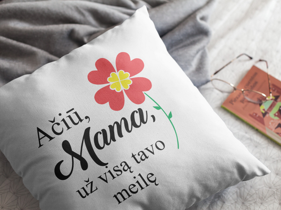 Pagalvė „Ačiū, Mama, už visą tavo meilę“