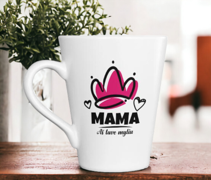 Latte puodelis „Mama aš tave myliu“