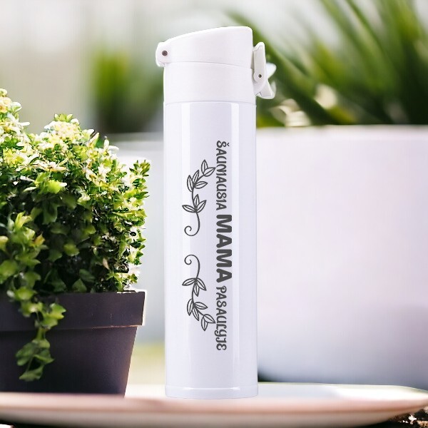 Balta termo gertuvė „Šauniausia mama pasaulyje“ (350ml)