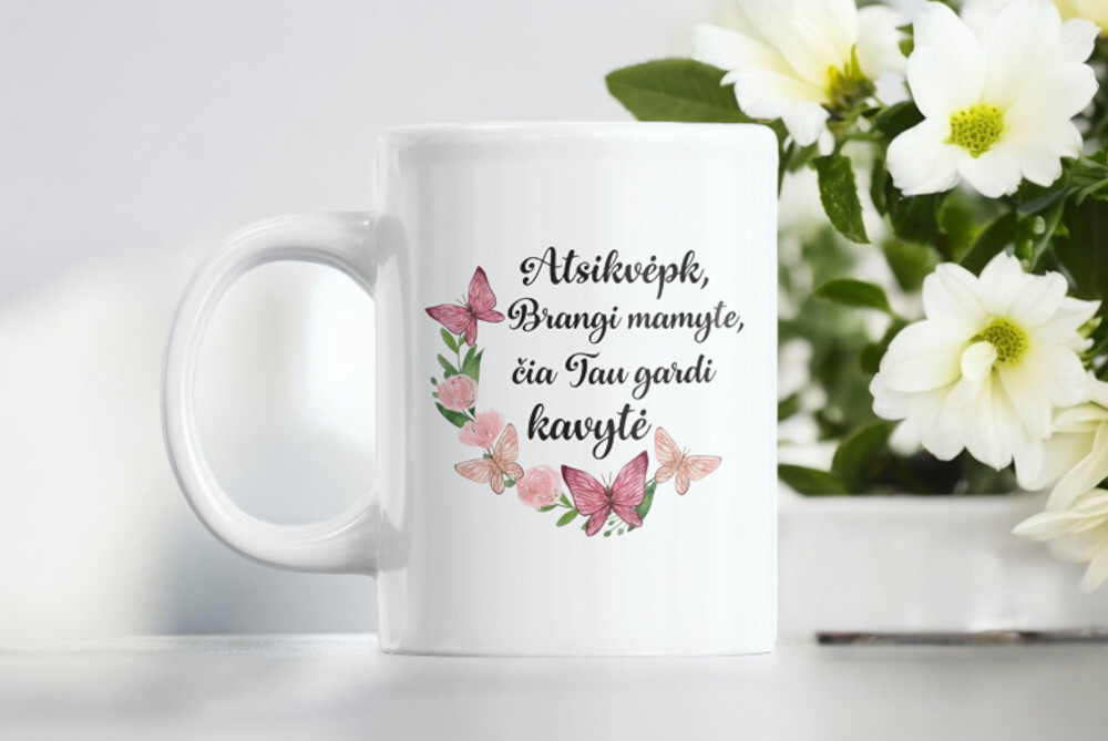 Standartinis puodelis „Atsikvėpk, Brangi mamyte“