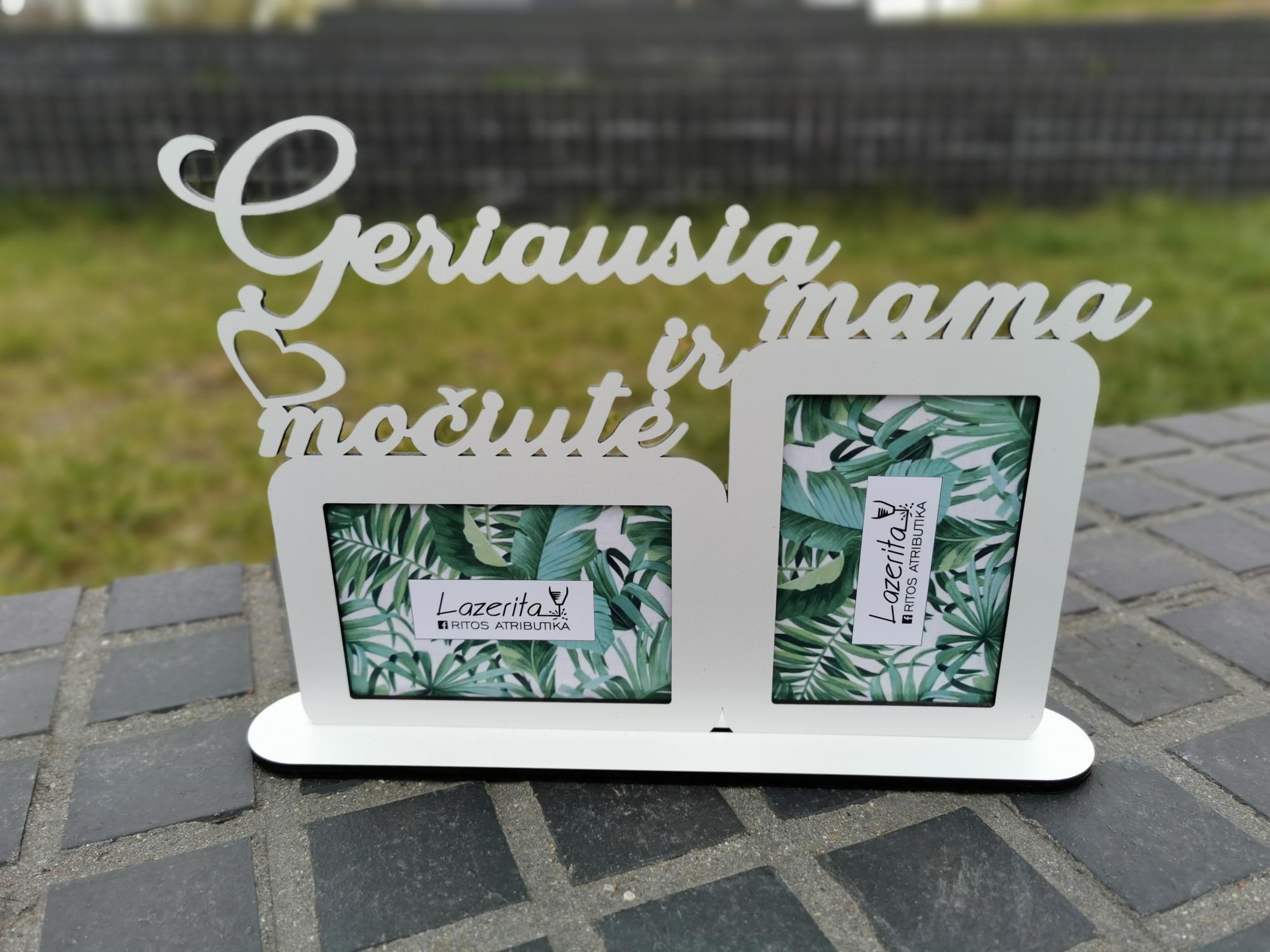 Dvigubas rėmelis „Geriausia mama ir močiutė” (pastatomas)
