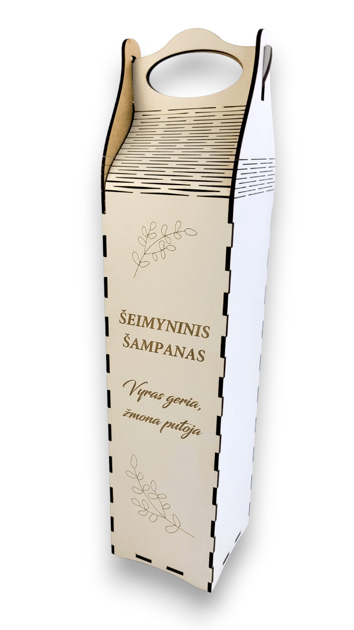 Vyno dėžė „Šeimyninis šampanas“ balta