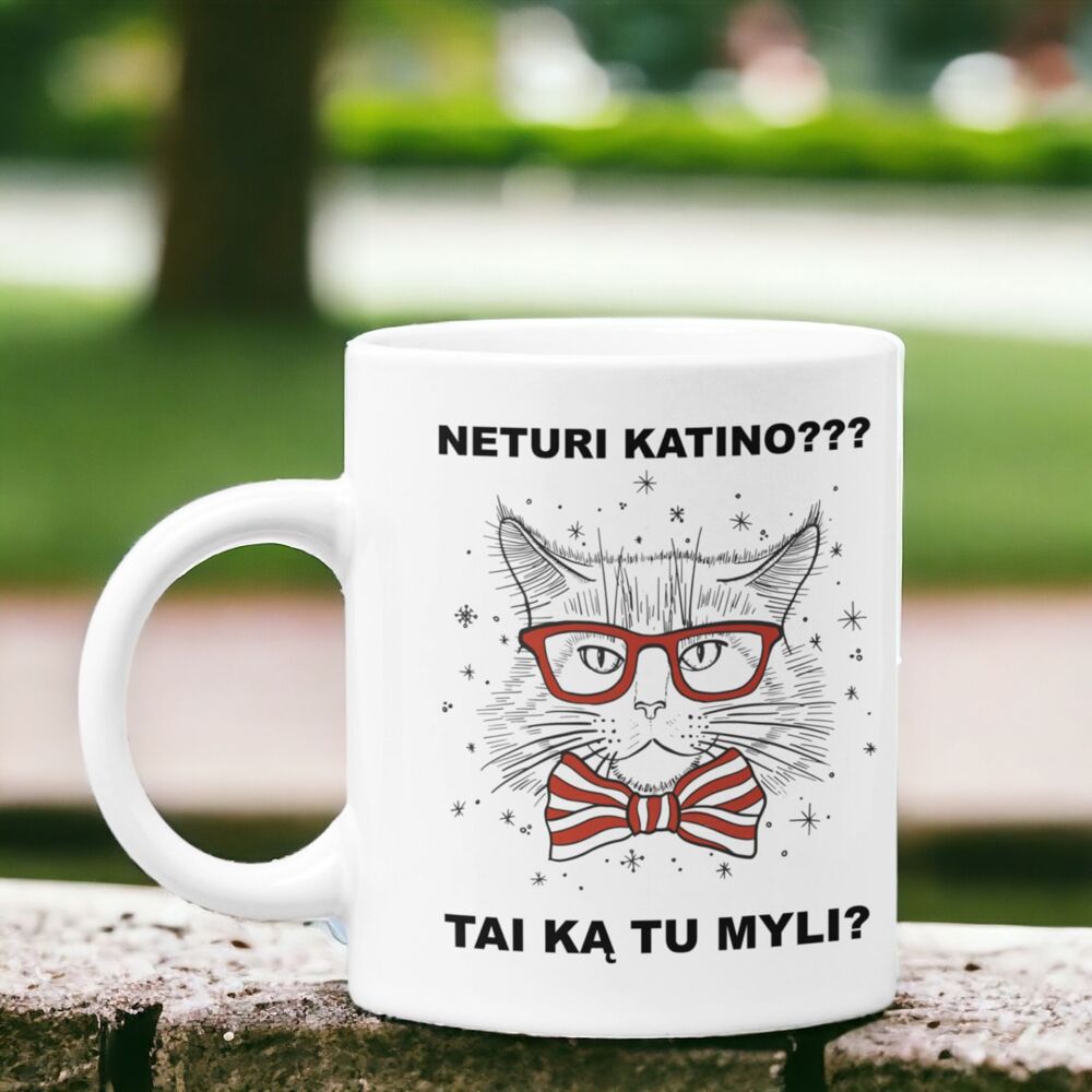 Standartinis puodelis „Neturi katino? Tai ką tu myli?“