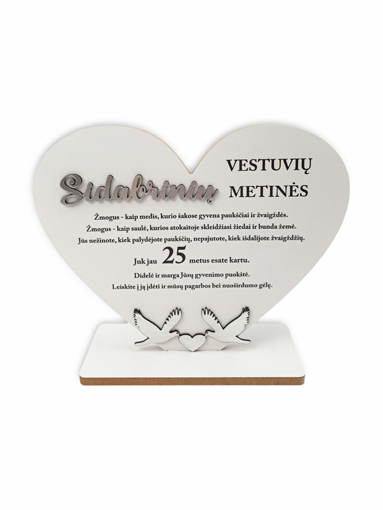 Pastatoma širdis „Sidabrinių vestuvių metinės“