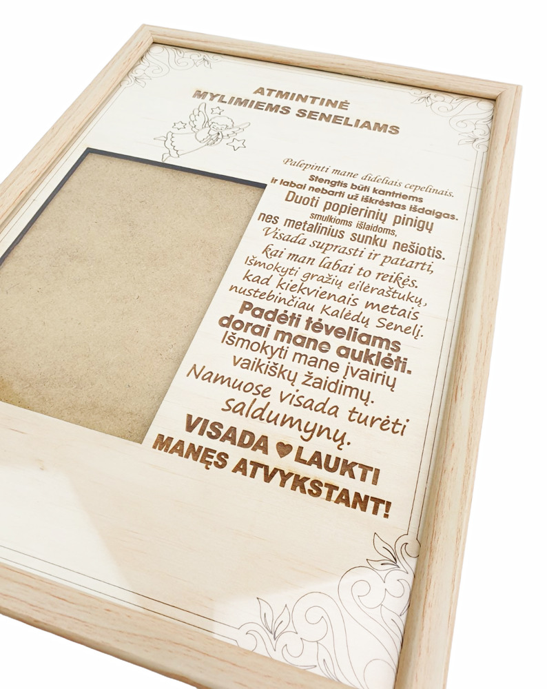 Rėmelis su vieta nuotraukai „Atmintinė mylimiems seneliams“