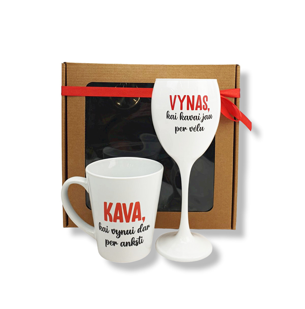 Dovanų rinkinys „Vynui ir kavai“