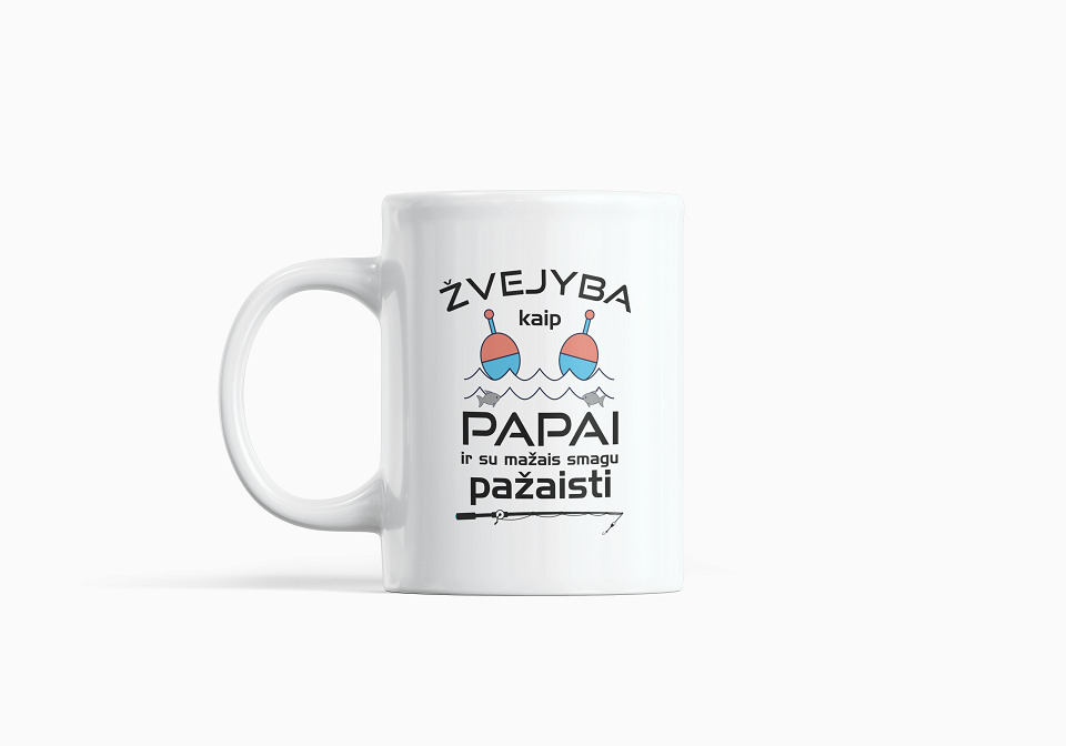 Standartinis puodelis „Žvejyba kaip papai“