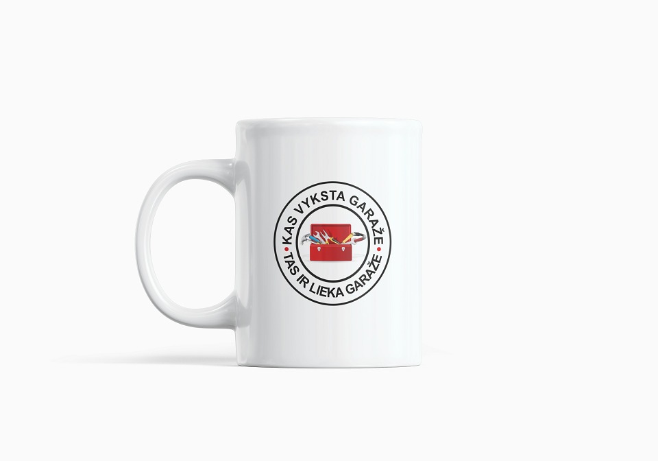 Standartinis puodelis „Kas vyksta garaže“