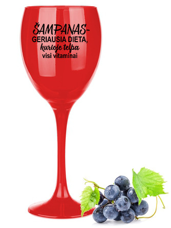 Stiklinė taurė „Šampanas - geriausia dieta“ (300ml)