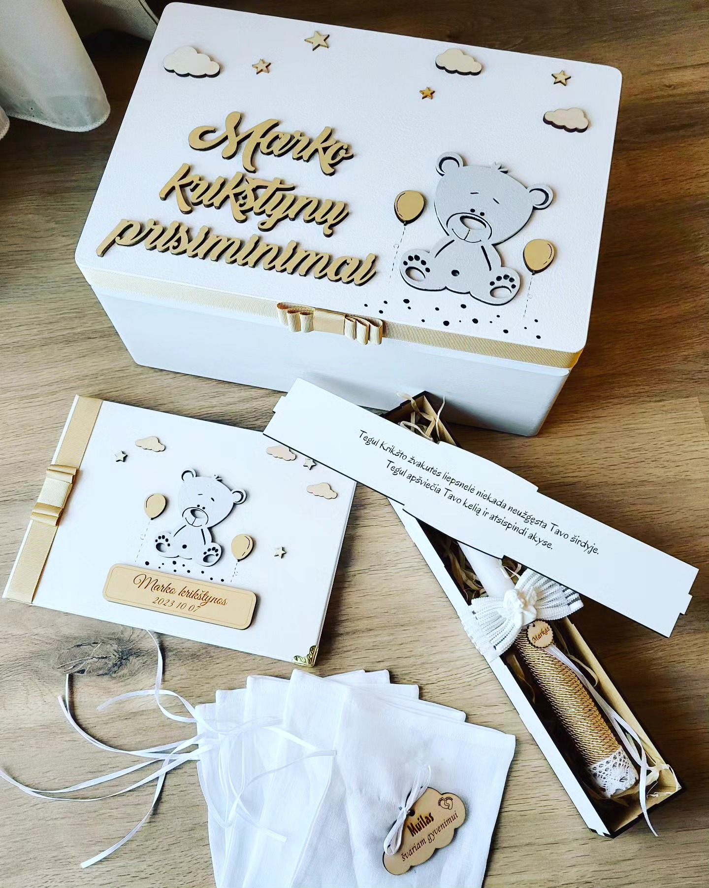 Krikštynų rinkinys „Meškiukas“