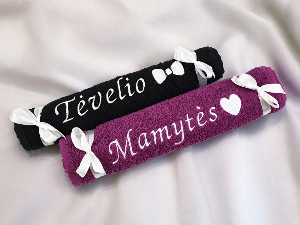 Siuvinėti rankšluostėliai „Mamytės ir Tėvelio“ (30x50)