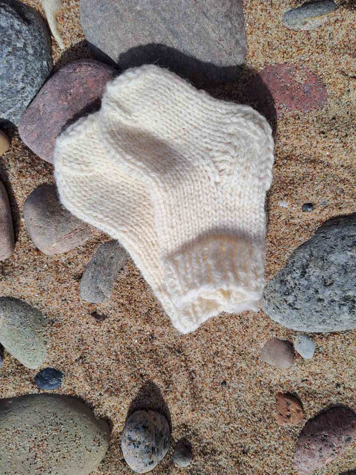 Megztos merino vilnos naujagimio-kūdikio kojinytės GP-1355